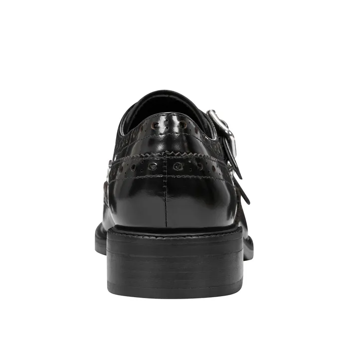 Loafers and Flats Women Marc Fisher Parker Monkstrap Oxford Black Leather