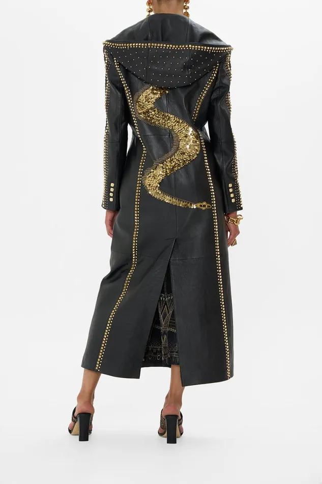 LONG LEATHER COAT WITH HOOD CALL ME CLEOPATRA Call Me Cleopatra Womens Camilla Jackets
