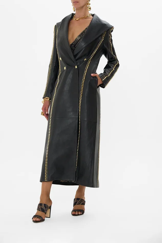 LONG LEATHER COAT WITH HOOD CALL ME CLEOPATRA Call Me Cleopatra Womens Camilla Jackets