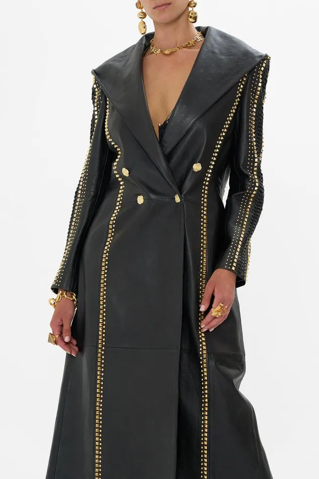 LONG LEATHER COAT WITH HOOD CALL ME CLEOPATRA Call Me Cleopatra Womens Camilla Jackets