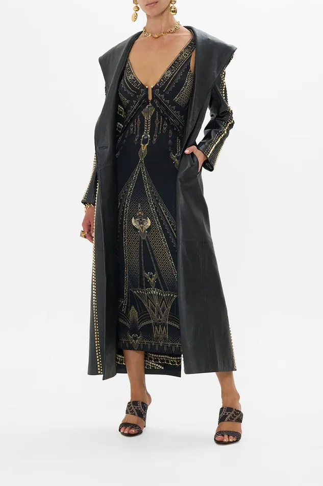 LONG LEATHER COAT WITH HOOD CALL ME CLEOPATRA Call Me Cleopatra Womens Camilla Jackets