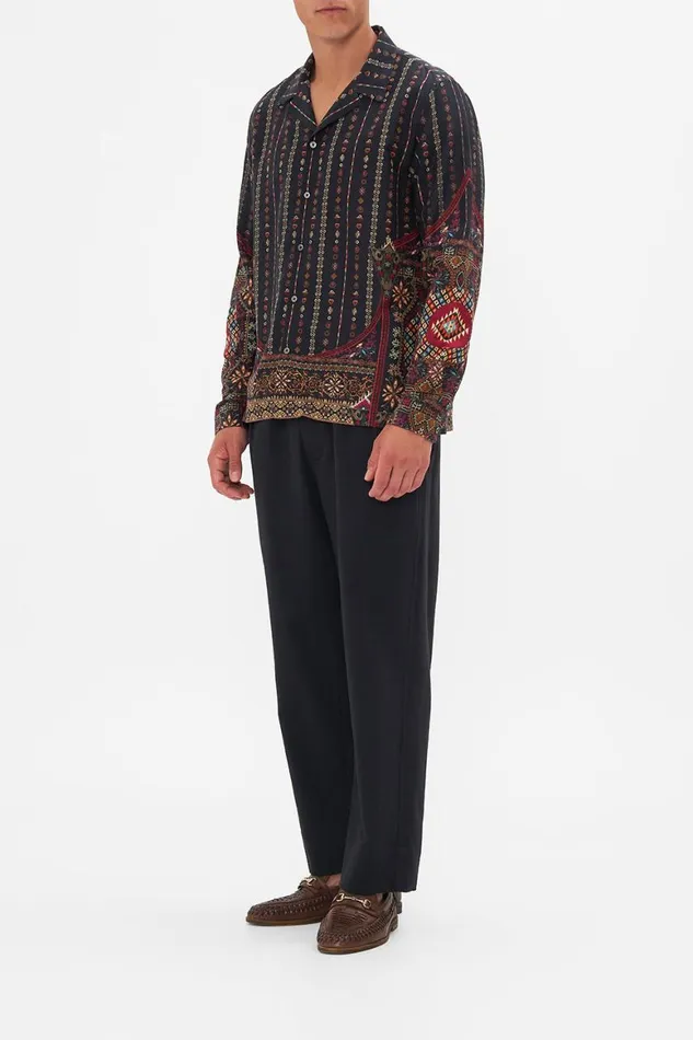 LONG SLEEVE CAMP COLLARED SHIRT THE WANDERING ONES The Wandering Ones Mens Camilla Shirts