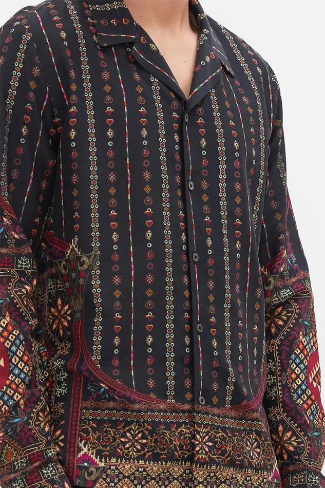 LONG SLEEVE CAMP COLLARED SHIRT THE WANDERING ONES The Wandering Ones Mens Camilla Shirts