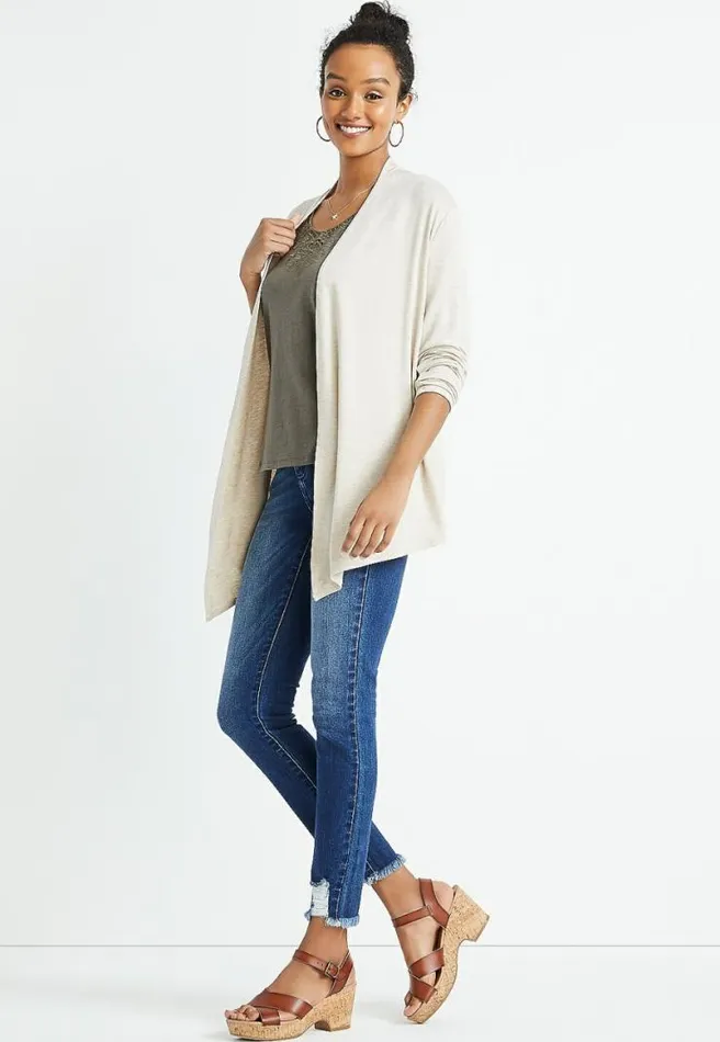 Long Sleeve Open Front Cardigan Women Maurices Tops