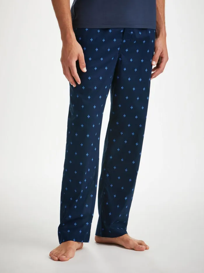 Lounge Pants Men Derek Rose Lounge Pants Nelson 98 Cotton Batiste Navy