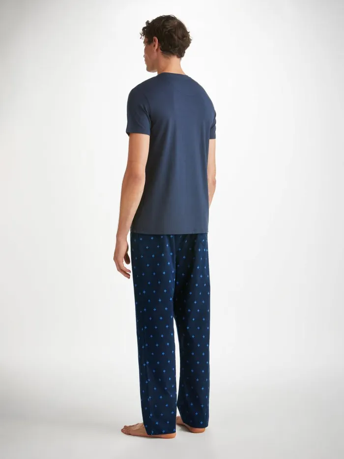 Lounge Pants Men Derek Rose Lounge Pants Nelson 98 Cotton Batiste Navy