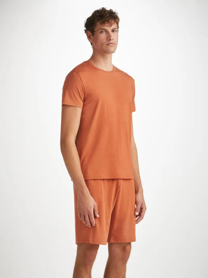 Lounge Shorts Men Derek Rose Lounge Shorts Basel Micro Modal Stretch Terracotta