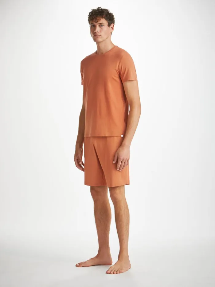 Lounge Shorts Men Derek Rose Lounge Shorts Basel Micro Modal Stretch Terracotta