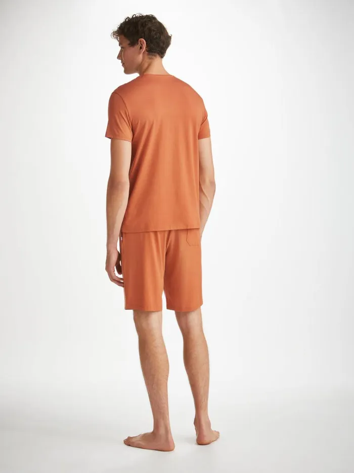 Lounge Shorts Men Derek Rose Lounge Shorts Basel Micro Modal Stretch Terracotta
