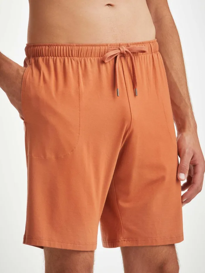 Lounge Shorts Men Derek Rose Lounge Shorts Basel Micro Modal Stretch Terracotta