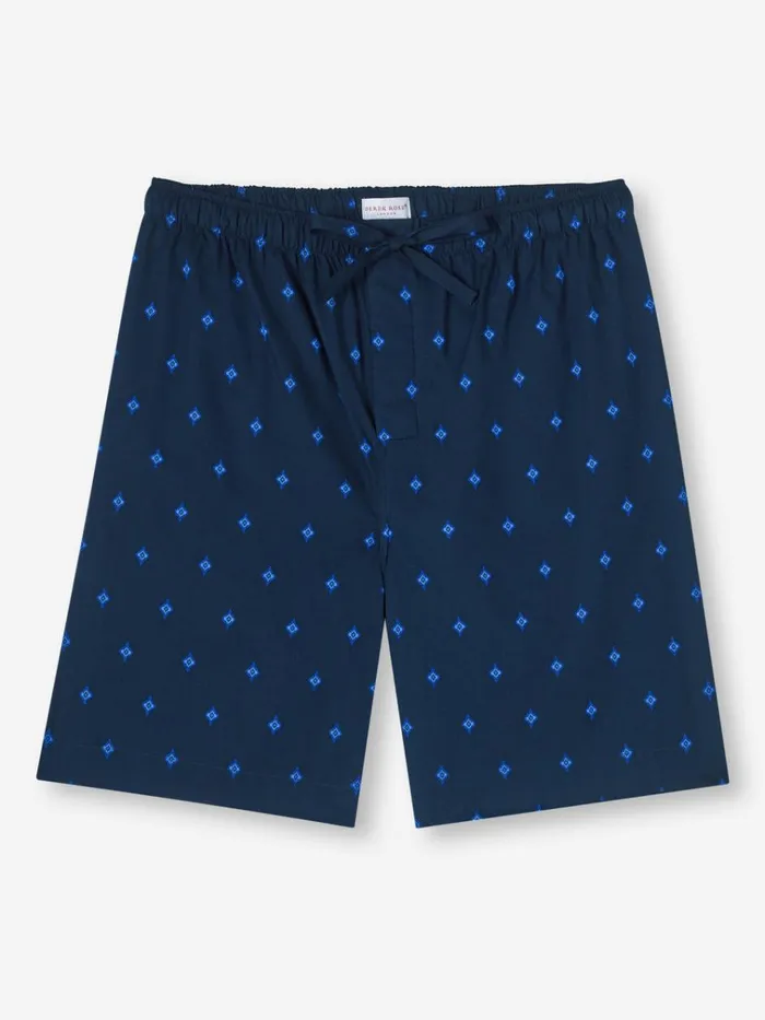 Lounge Shorts Men Derek Rose Lounge Shorts Nelson 98 Cotton Batiste Navy