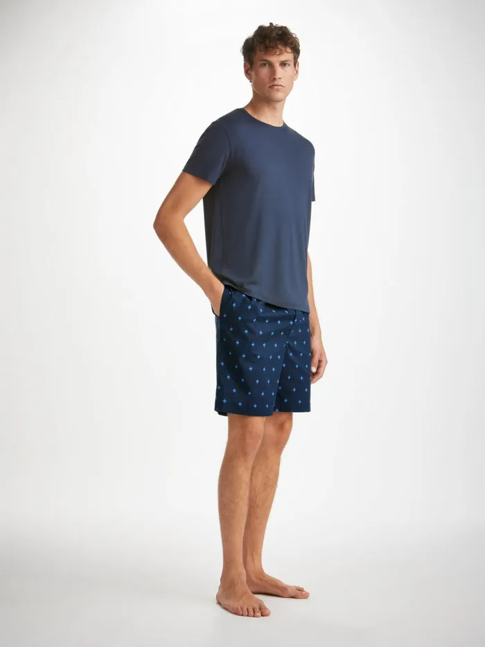 Lounge Shorts Men Derek Rose Lounge Shorts Nelson 98 Cotton Batiste Navy