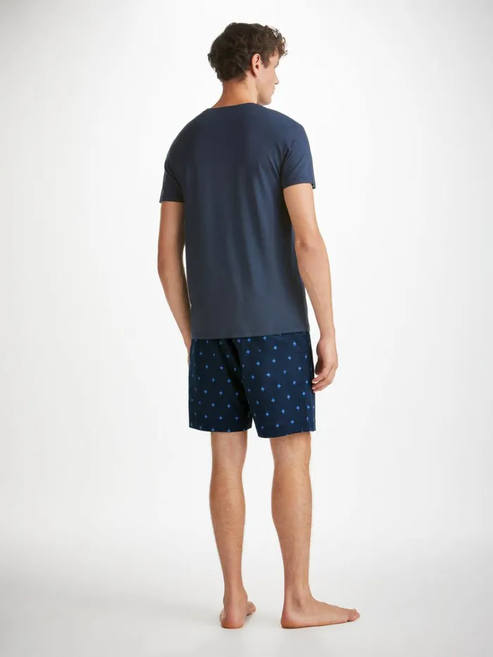 Lounge Shorts Men Derek Rose Lounge Shorts Nelson 98 Cotton Batiste Navy