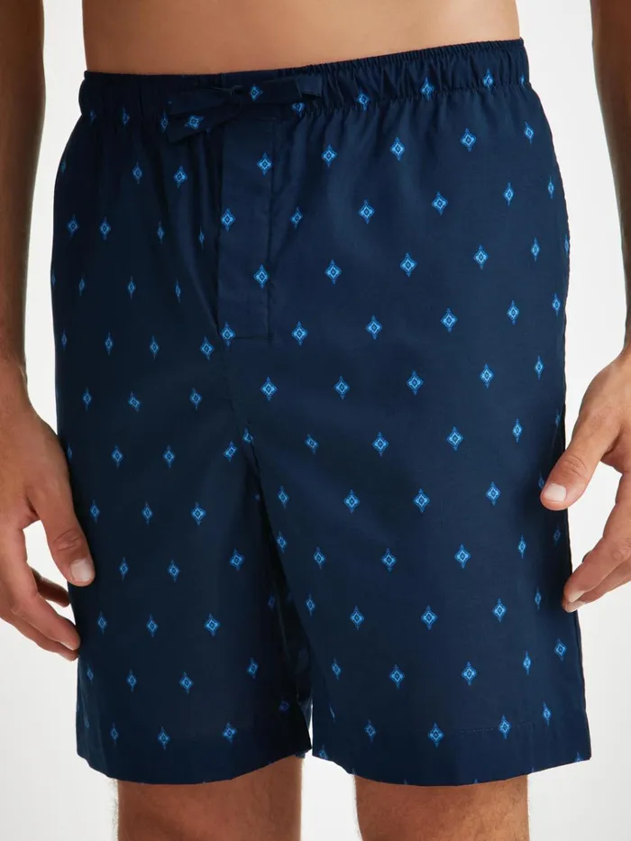 Lounge Shorts Men Derek Rose Lounge Shorts Nelson 98 Cotton Batiste Navy