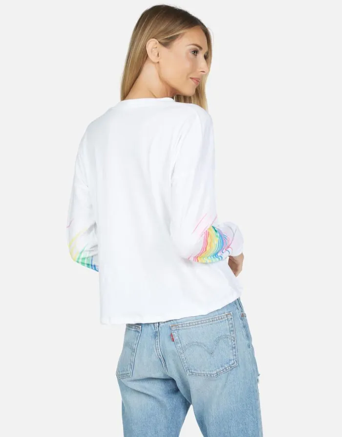 Luella Neon Sparkle Star White Women Lauren Moshi Long Sleeve