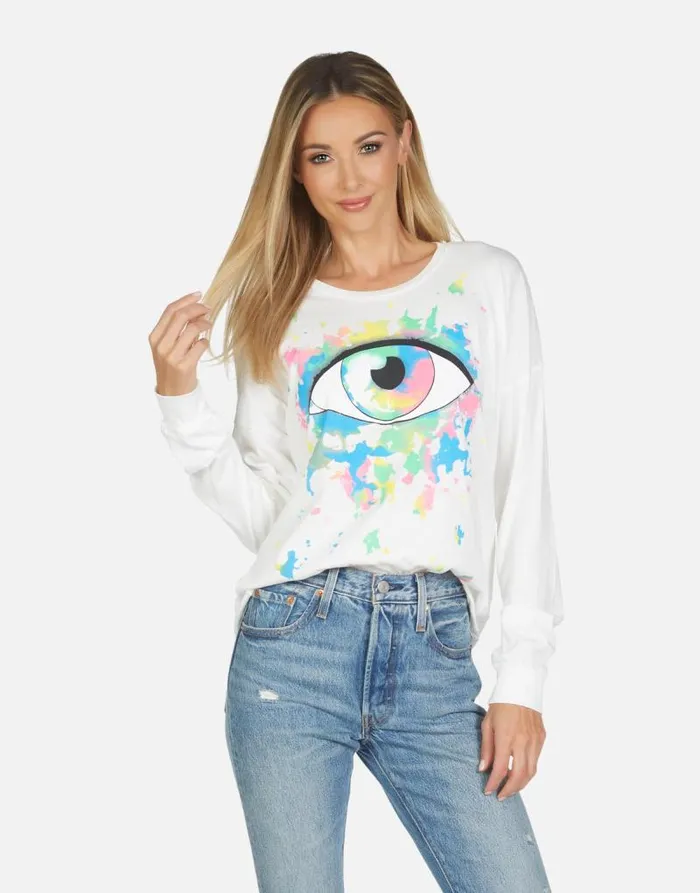 Luella Watercolor Eye Milk Women Lauren Moshi Long Sleeve