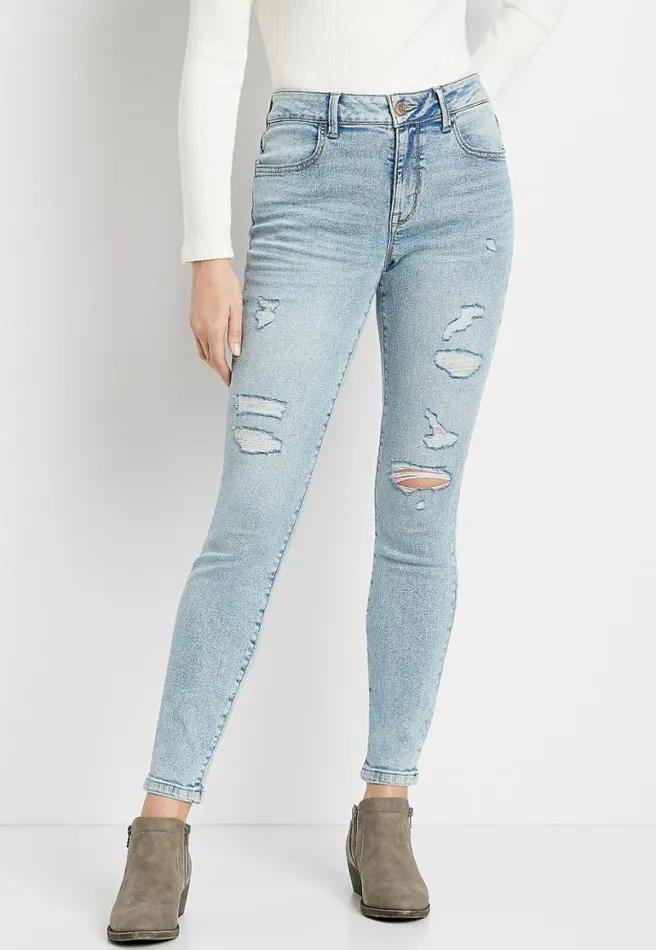 M Jeans By Maurices Vintage High Rise Ripped Jegging Women Maurices Jeans
