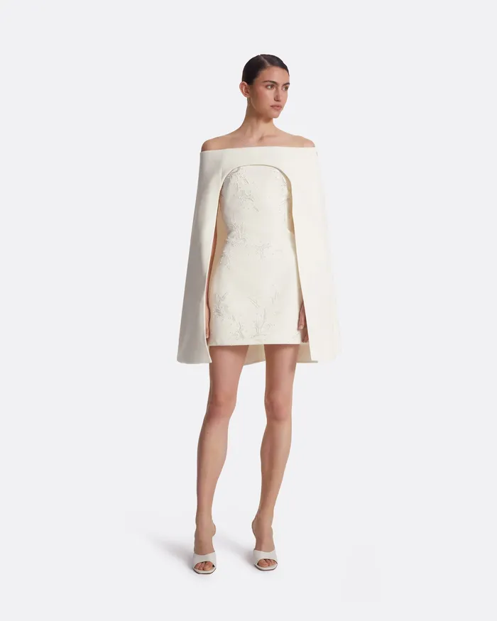 Manorel Ivory Harness and Rowan Fern Embroidered Dress Ivory Bridal Safiyaa Women