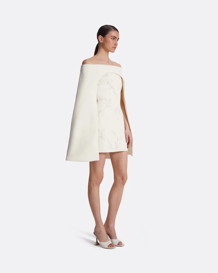 Manorel Ivory Harness and Rowan Fern Embroidered Dress Ivory Bridal Safiyaa Women
