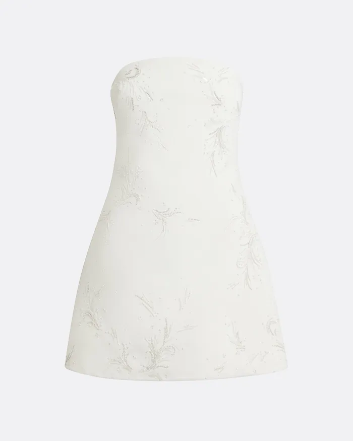 Manorel Ivory Harness and Rowan Fern Embroidered Dress Ivory Bridal Safiyaa Women