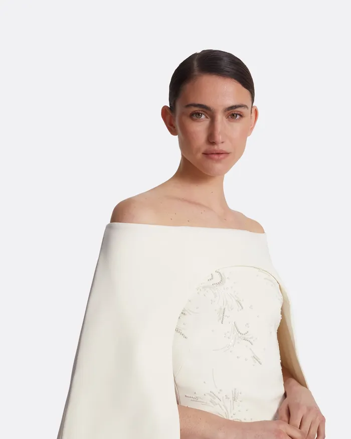 Manorel Ivory Harness and Rowan Fern Embroidered Dress Ivory Bridal Safiyaa Women