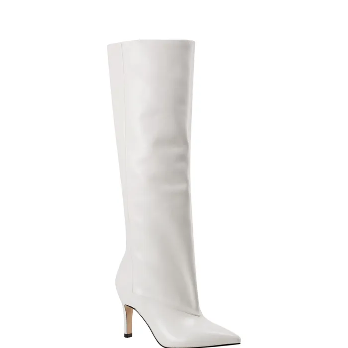 Marc Fisher Boots Women Gentle Dress Boot Ivory Leather