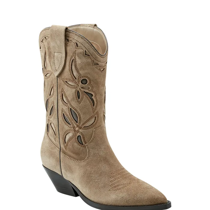 Marc Fisher Boots Women Trista Western Boot Natural Suede