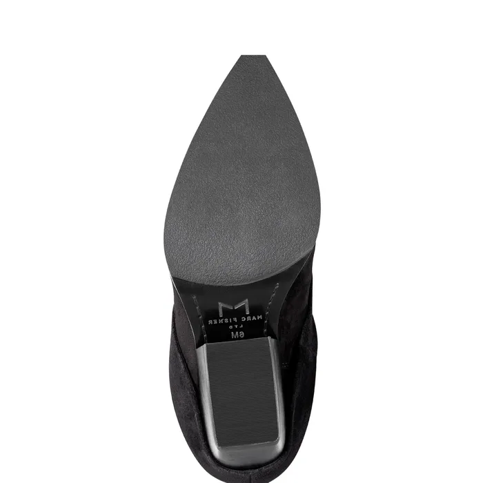 Marc Fisher Calysta Block Heel Pointy Toe Boot Black Women Boots