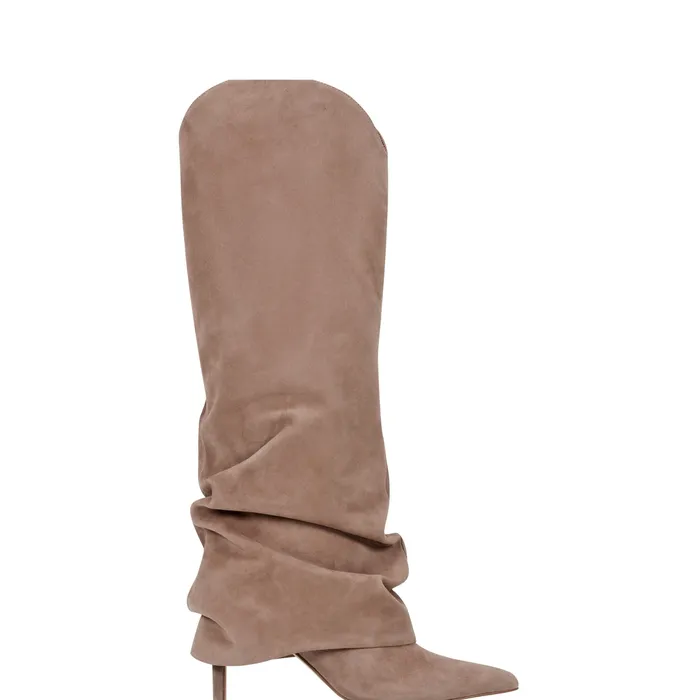 Marc Fisher Dress Boots Women Nairine Foldover Dress Boot Natural Suede