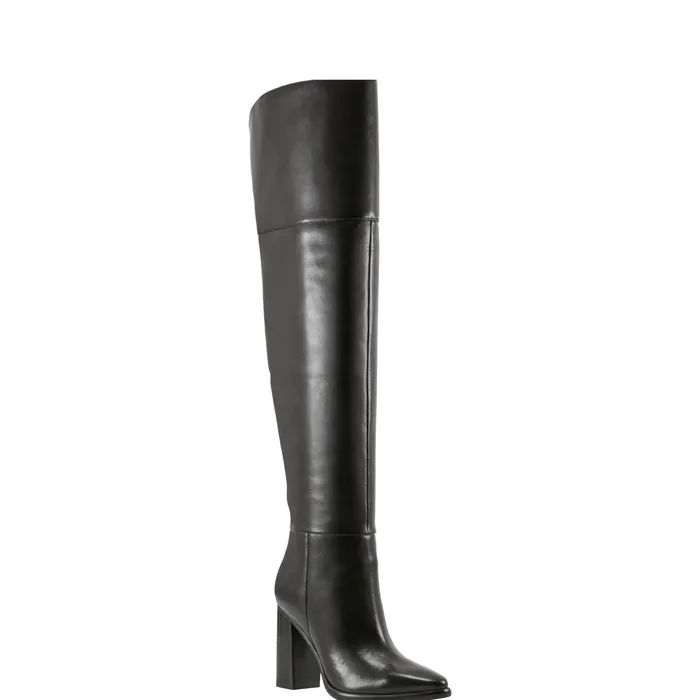 Marc Fisher Lasli Over the Knee Boot Black Leather Women Boots