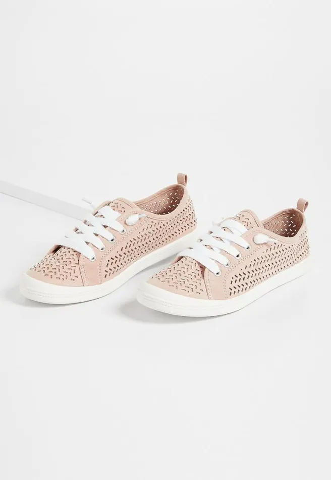 Mariah Suede Perforated Slip On Sneaker Women Maurices Flats and Sneakers