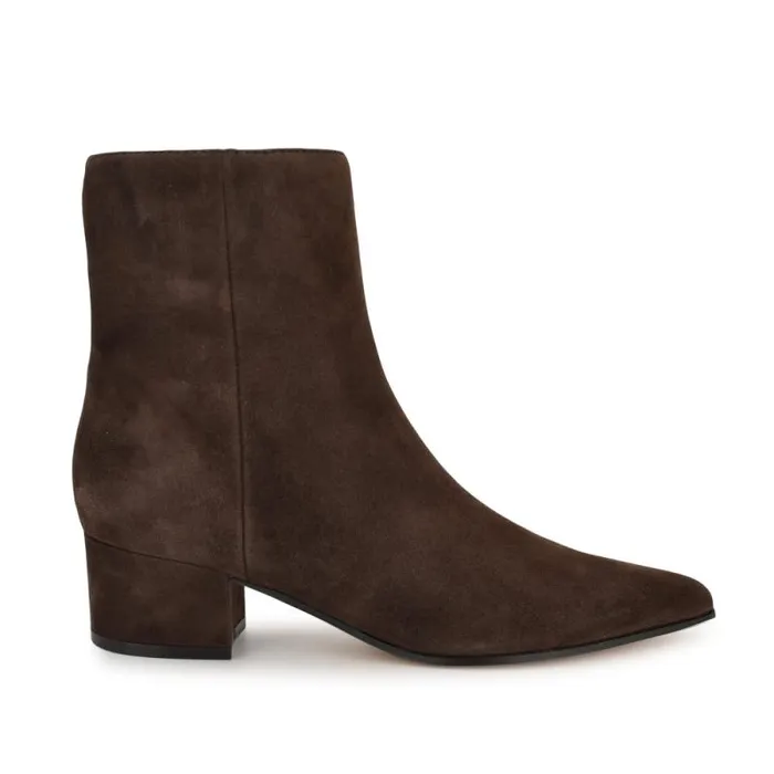 Maribu Ankle Booties Brown Suede Women Nine West Boots and Booties