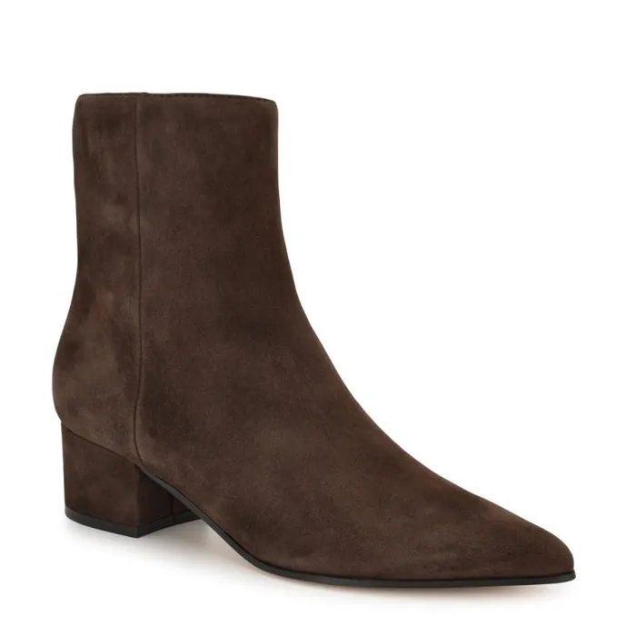 Maribu Ankle Booties Brown Suede Women Nine West Boots and Booties Maribu Ankle Booties Brown Suede Women Nine West Boots and Booties