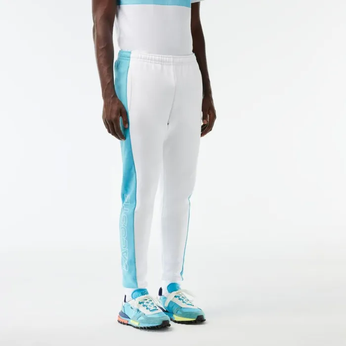 Matching Sets Men Lacoste Men039s Colorblock Sweatpants White Blue Ri6