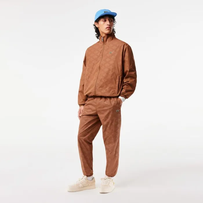 Matching Sets Men Lacoste Mens Monogram Print Joggers Light Brown Lfa