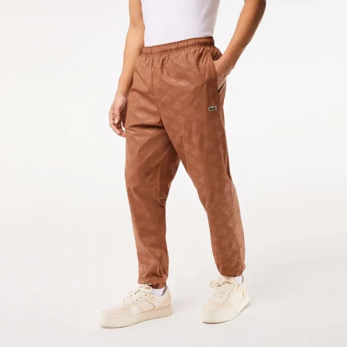 Matching Sets Men Lacoste Mens Monogram Print Joggers Light Brown Lfa