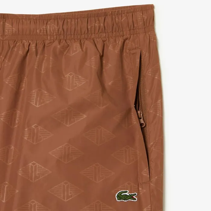 Matching Sets Men Lacoste Mens Monogram Print Joggers Light Brown Lfa