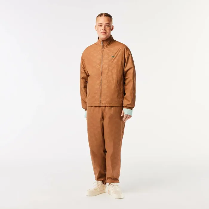 Matching Sets Men Lacoste Mens Monogram Print Joggers Light Brown Lfa