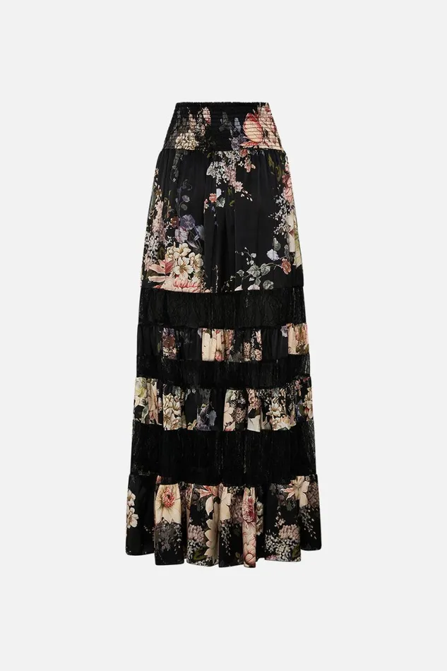 MAXI SKIRT WITH LACE INSERTS DYNASTY DAZE Dynasty Daze Womens Camilla Skirts
