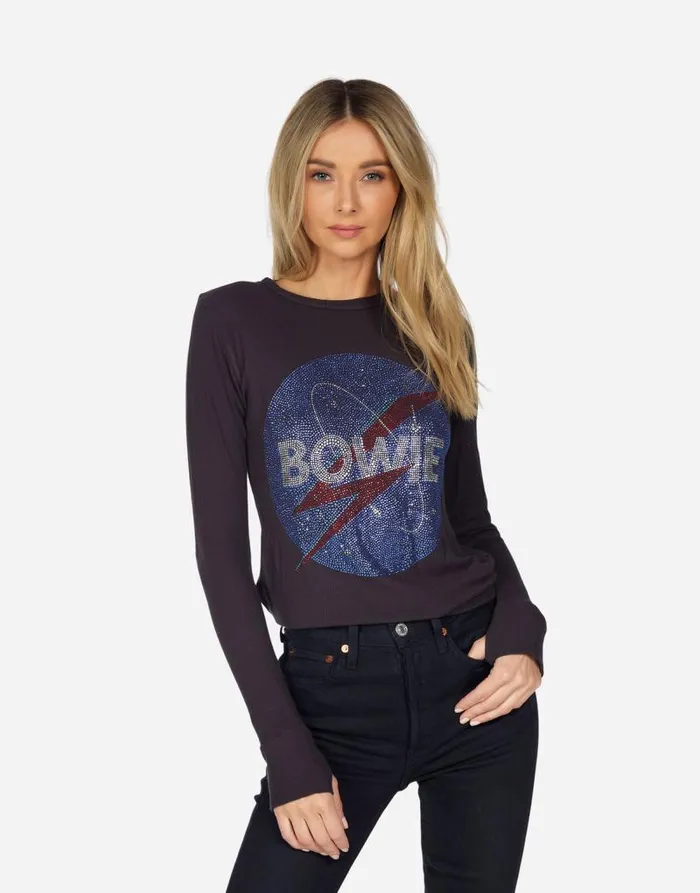McKinley Crystal Bowie Space Black Women Lauren Moshi Long Sleeve