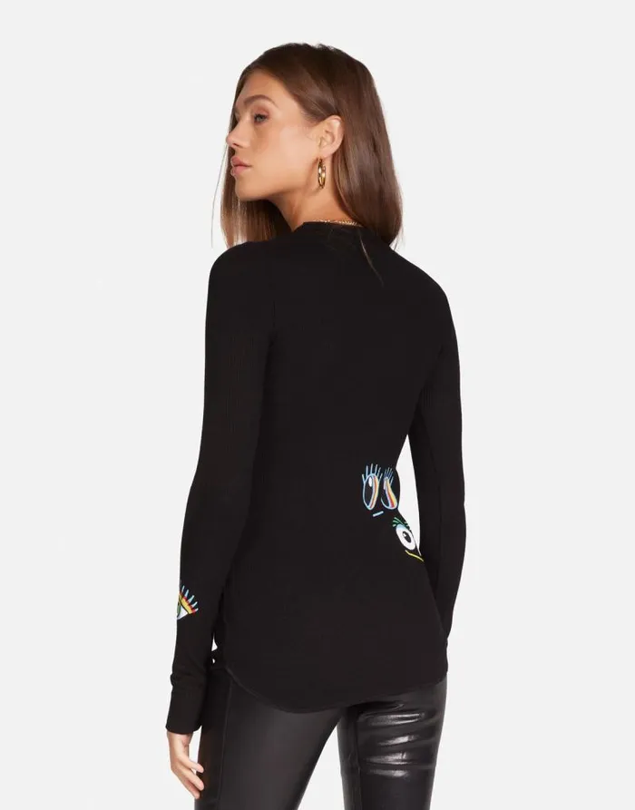 McKinley Rocker Eye Black Women Lauren Moshi Long Sleeve