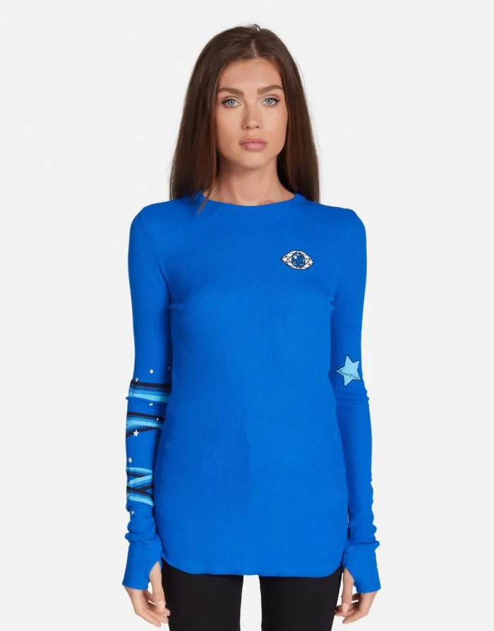 McKinley Sapphire Eye Vibrant Blue Women Lauren Moshi Long Sleeve