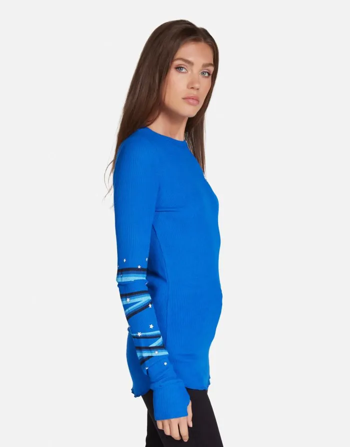 McKinley Sapphire Eye Vibrant Blue Women Lauren Moshi Long Sleeve