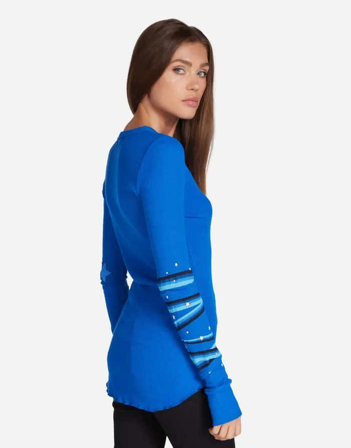 McKinley Sapphire Eye Vibrant Blue Women Lauren Moshi Long Sleeve