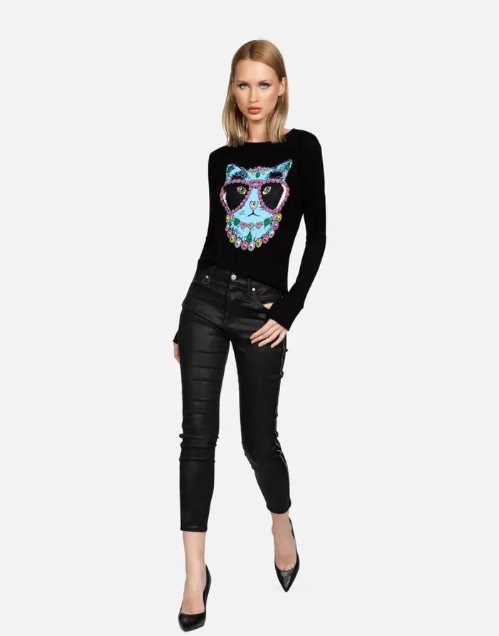 McKinley X Diamond Cat Black Women Lauren Moshi Long Sleeve
