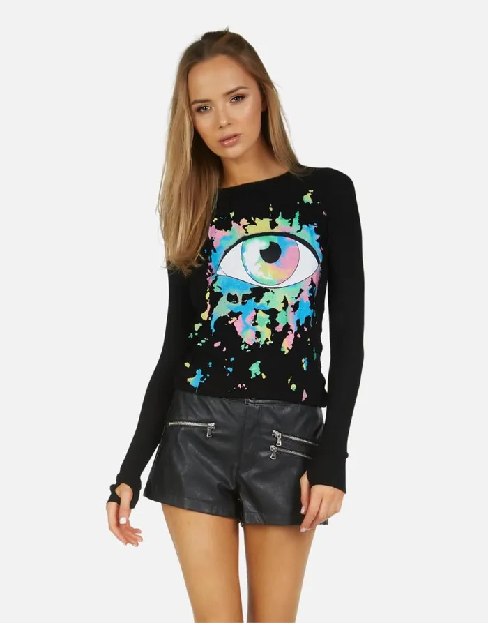McKinley X Watercolor Eye Black Women Lauren Moshi Long Sleeve