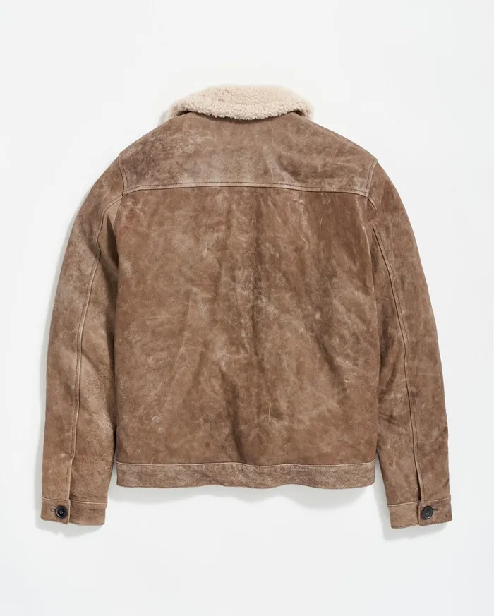 Men Bishop Leather Jacket Taupe Billy Reid Jackets and Outerwear