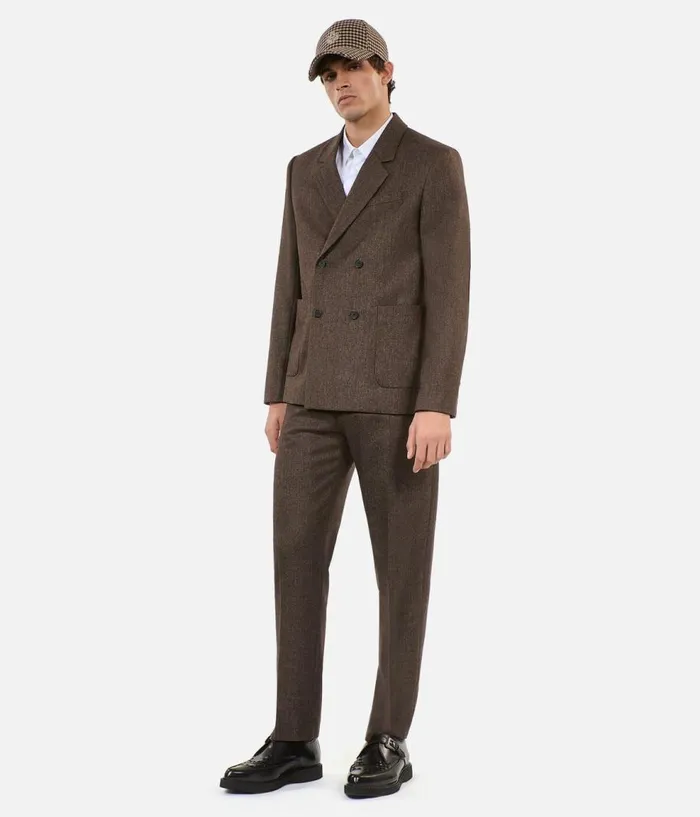 Men Blazers and Suits THE KOOPLES Brown Wool Suit Jacket