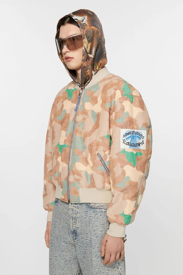 Men Bomber Jacket Orangegreen Acne Studios Outerwear