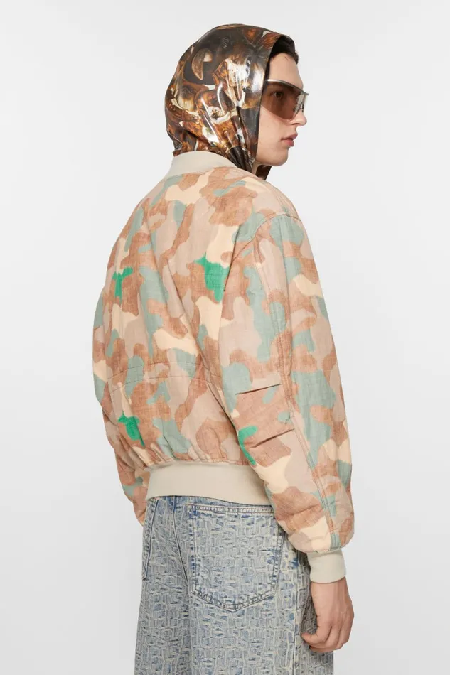 Men Bomber Jacket Orangegreen Acne Studios Outerwear